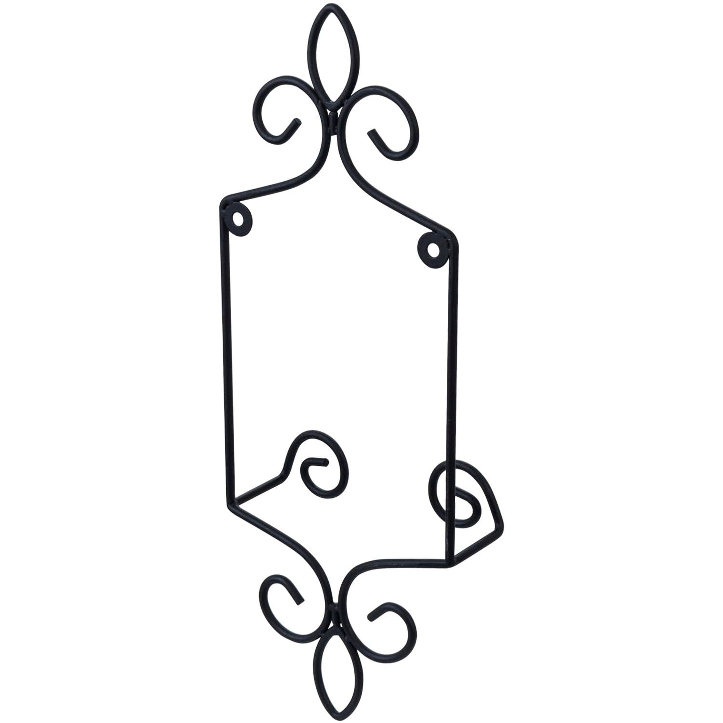 MyGift Wall Plate Hanger Holds Single 5.5 to 8 Inch Plates, Vertical Plate Holders, Decorative Metal Wire Platter Rack, Scrollwork Hanging Display Easel for Wall