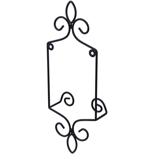 MyGift Wall Plate Hanger Holds Single 5.5 to 8 Inch Plates, Vertical Plate Holders, Decorative Metal Wire Platter Rack, Scrollwork Hanging Display Easel for Wall
