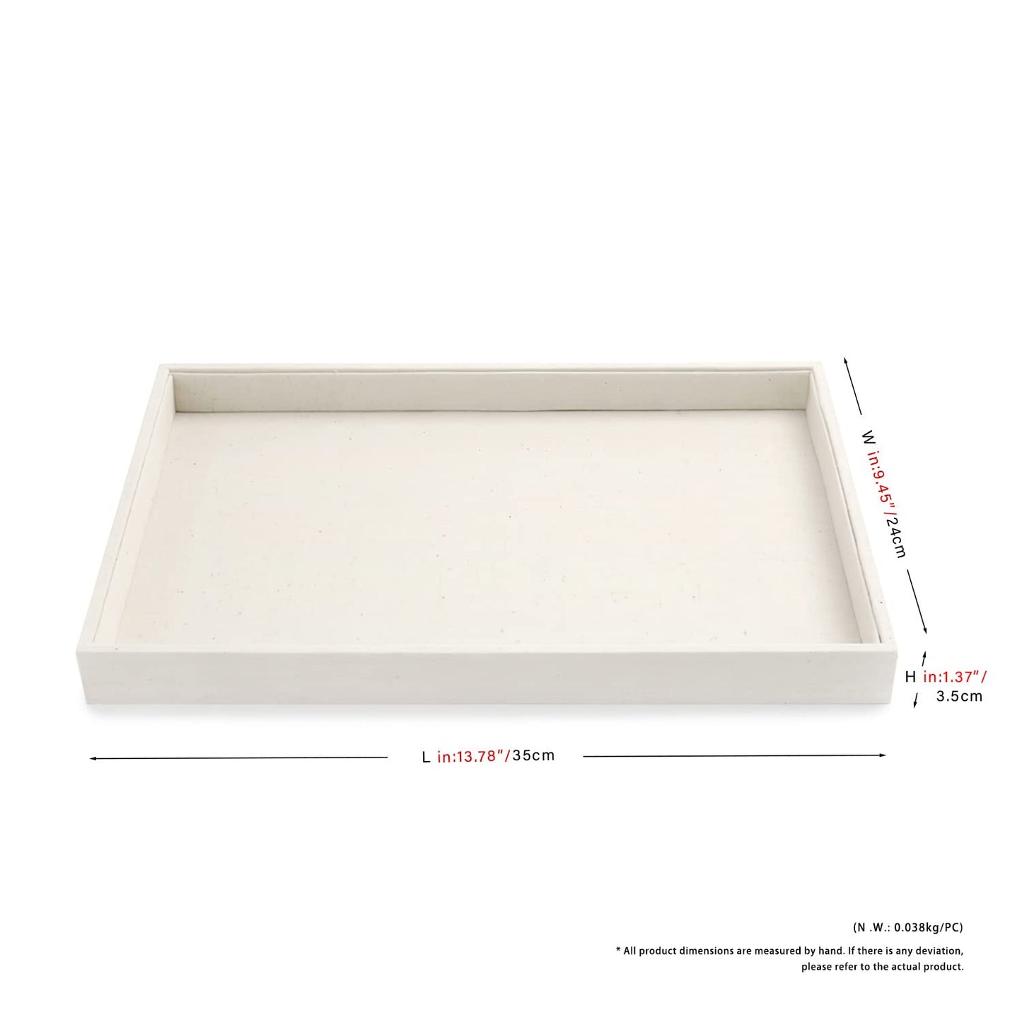 Oirlv linen Jewelry Display Trays Stackable Necklace Bracelet Ring Showcase Display Empty Plate(Pack of 1)