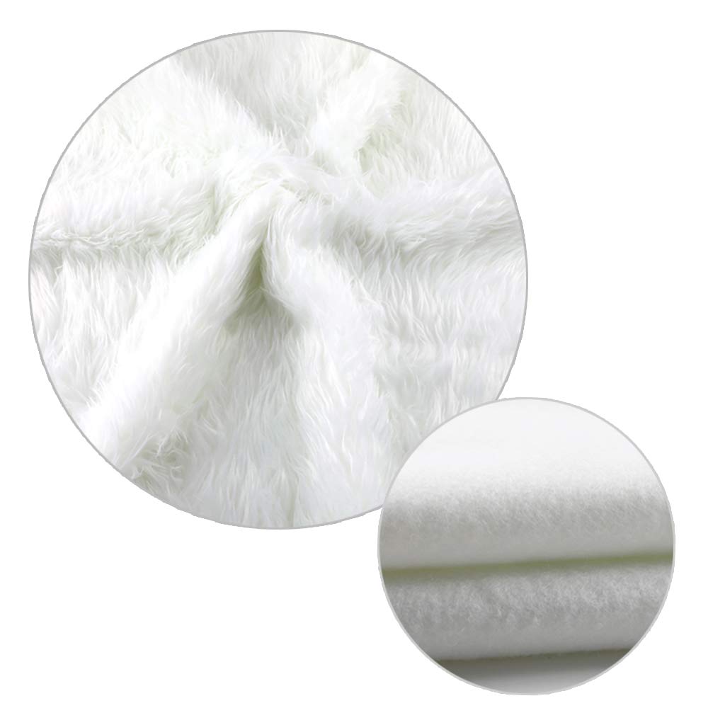 Konsait Plush Christmas Tree Skirt - Round Snow White Xmas Tree Mat Base Cover for Holiday Home Decorations,31Inch/78CM