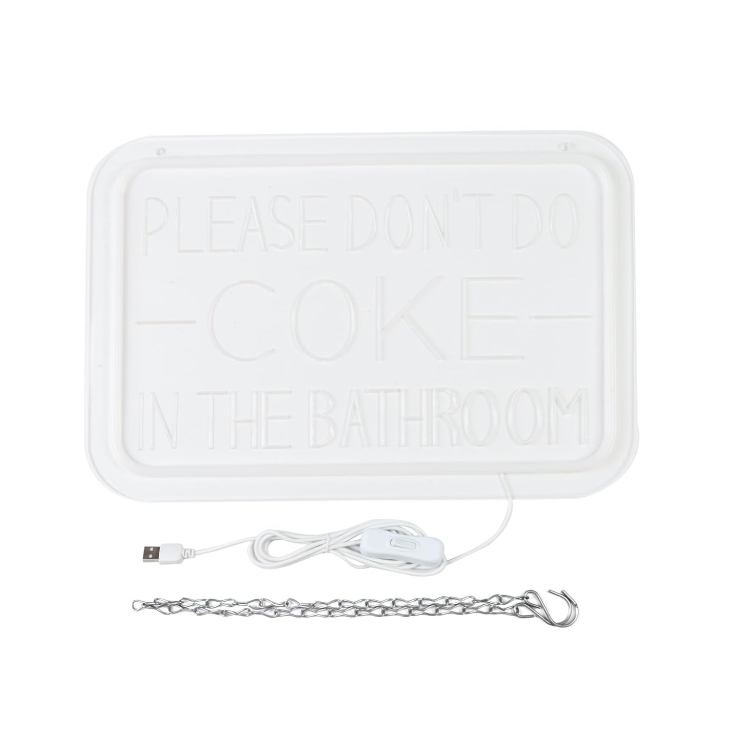 qbanziou Please Don’t Do Coke in the Bathroom Neon Sign for Wall Art，Led Neon Light Decoration of Bathrooms in Bars and Clubs，Restroom、funny bathroom decor，Gifts for Teen Boys