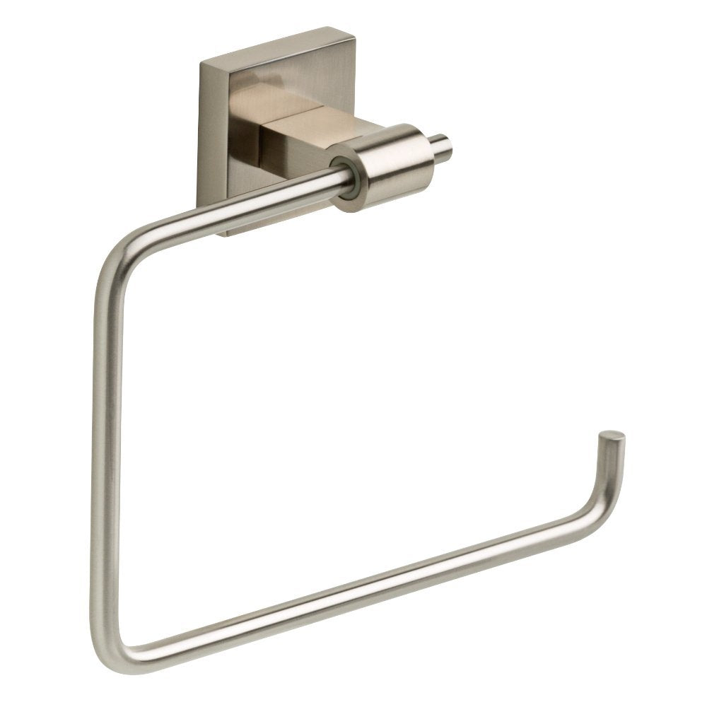 Franklin Brass Maxted (1-Pack) Hand Towel Holder Satin Nickel Towel Racks for Bathroom Wall Square Towel Ring Holder for Bath Towel Hanger for Kitchen, Bathroom Accessories MAX46-SN