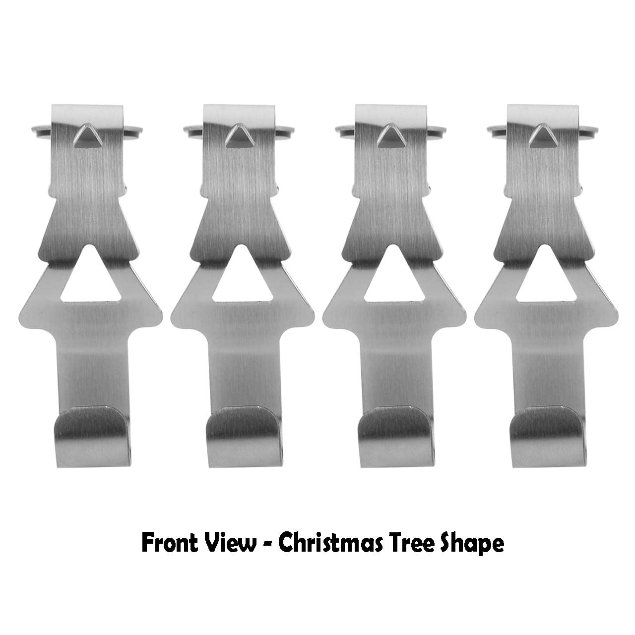 CM Cosmos Pack of 4 Metal Christmas Stocking Hanger Hook Fireplace Mantel Stockings Hangers Mantelpiece Xmas Stocking Clips for Christmas Tree Fireplace