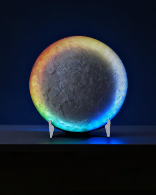 Nobiggie Meteorite Texture RGB Ambient Lighting, Soft Mood Light for Bedroom, Living Room, Desk & Shelf, 85 Color Changing LED Decorative Light (White, Small)