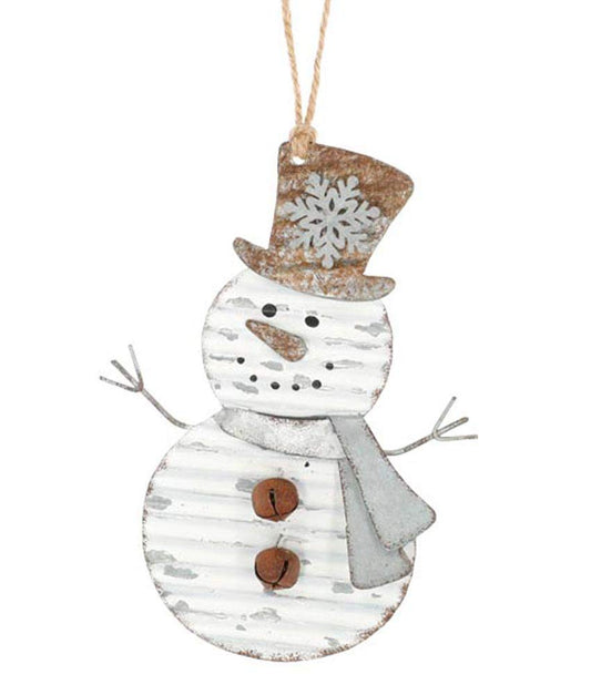 Burton+Burton Rustic Galvanized Metal Snowman Ornament