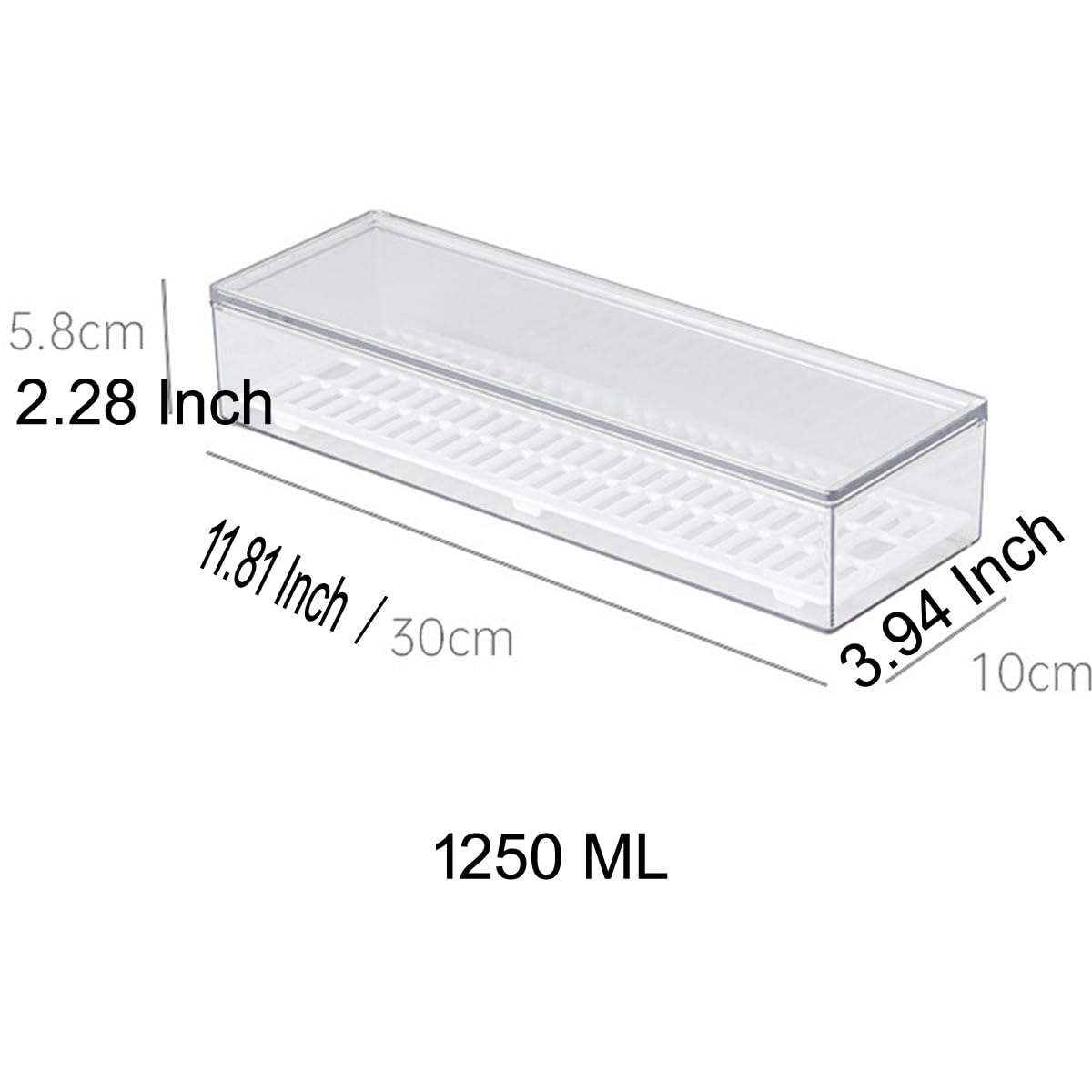 AIYoo Transparent Flatware Tray Kitchen Drawer Organizer With Lid - Plastic Kitchen Cutlery Tray and Utensil Silverware Storage Container with Cover - Dinnerware Holder for Spoons Forks Knives