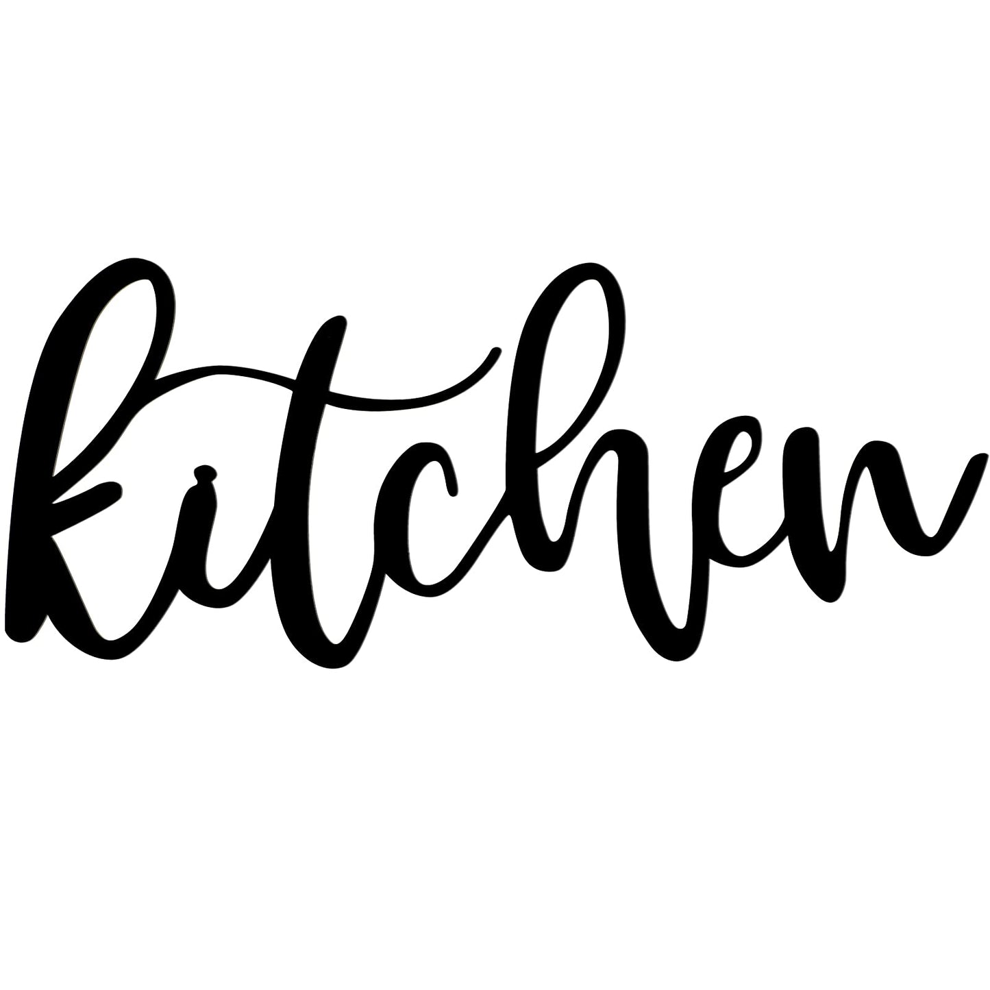 Maxdot Kitchen Metal Cutout Sign Word Wall Decor Farmhouse Kitchen Metal Word Wall Art Sign for Home Dining Room Restaurant,15.7 x 6.7 Inch (Black)