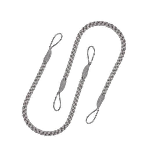 Hiastra Curtain Tiebacks Ropes, 2pcs Decorative Handmade Tie Backs Curtain Holdbacks Holders Cord for Window Sheer Drapes Indoor Outdoor, Grey