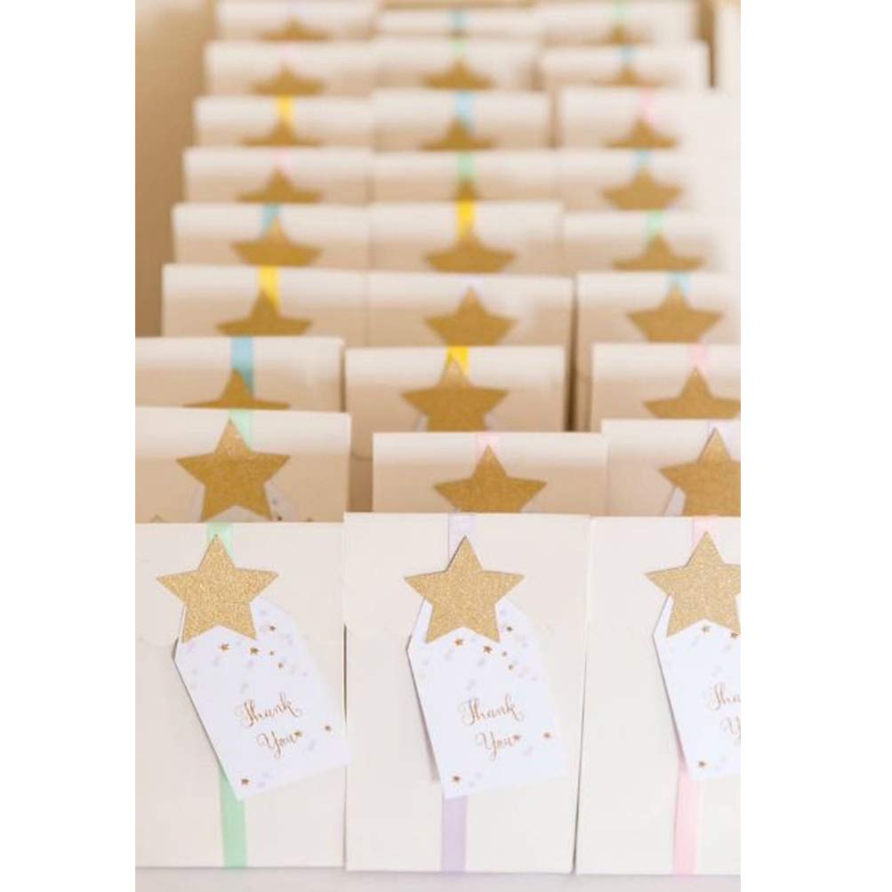 MOWO Glitter Five Stars Confetti Wedding Party Decor and Table Decor, 1.2’’ in Diameter (Glitter Gold,200pc)