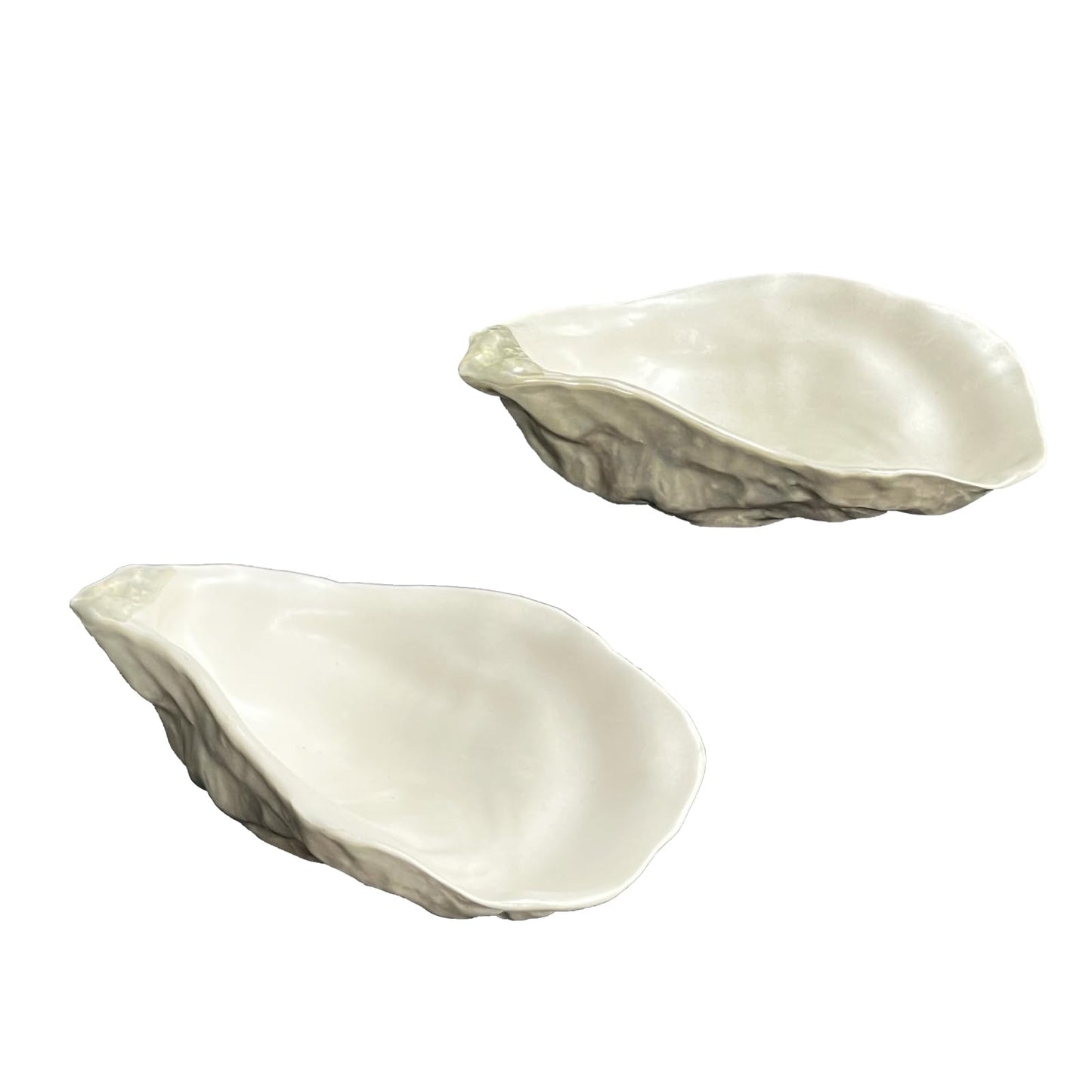Cynkeyee Decorative Bowl Coastal Decor - Set of 2 Ceramic Ceramic Shell Small Key Bowl Candy Bowls for Entryway Table, Kitchen Counter Bookshelf Coffee Table Decor 6.5x5x3 Inch