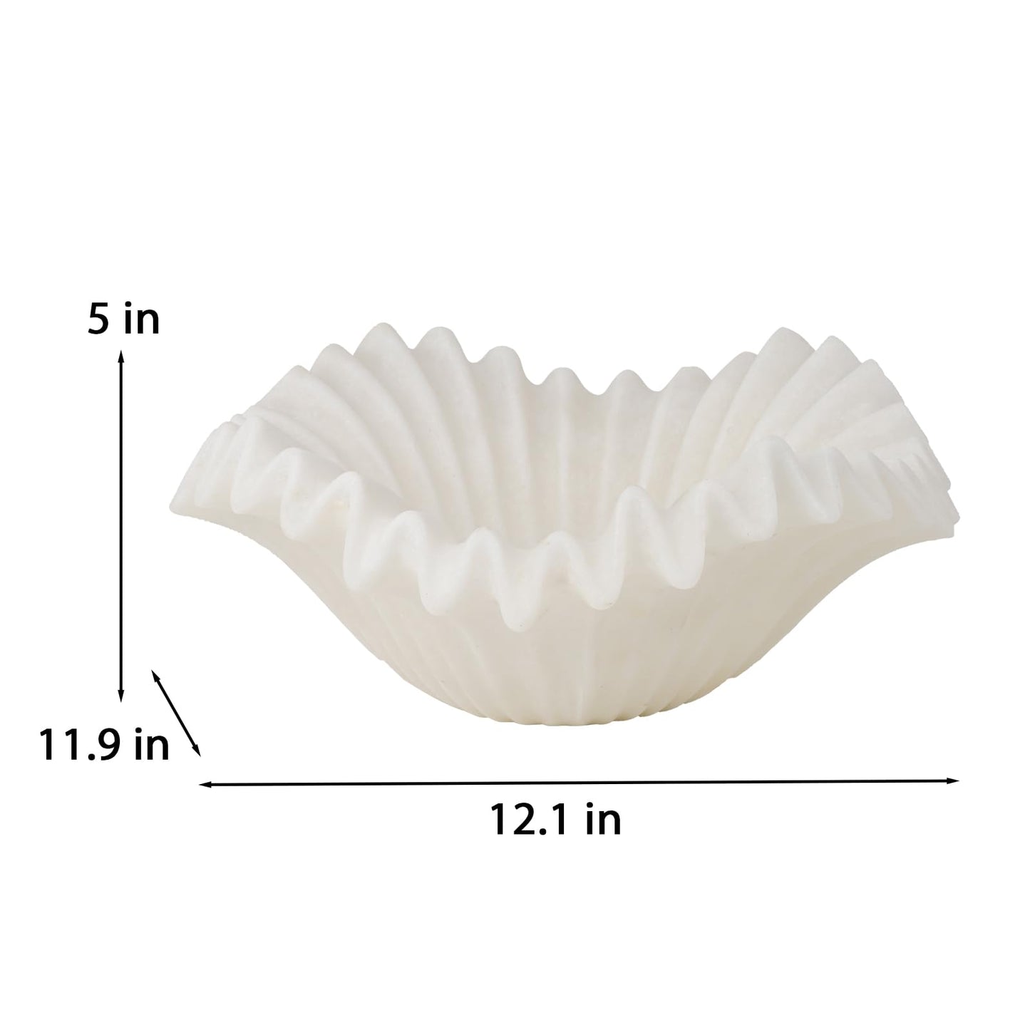 Braxio Coastal Home Decor Bundle - Seashell Planter Pot & Fluted Fruit Bowl Set - Resin Bathroom Shelf & Kitchen Counter Decor for Beach House, Wedding Gift (12.25" & 12" Sizes)
