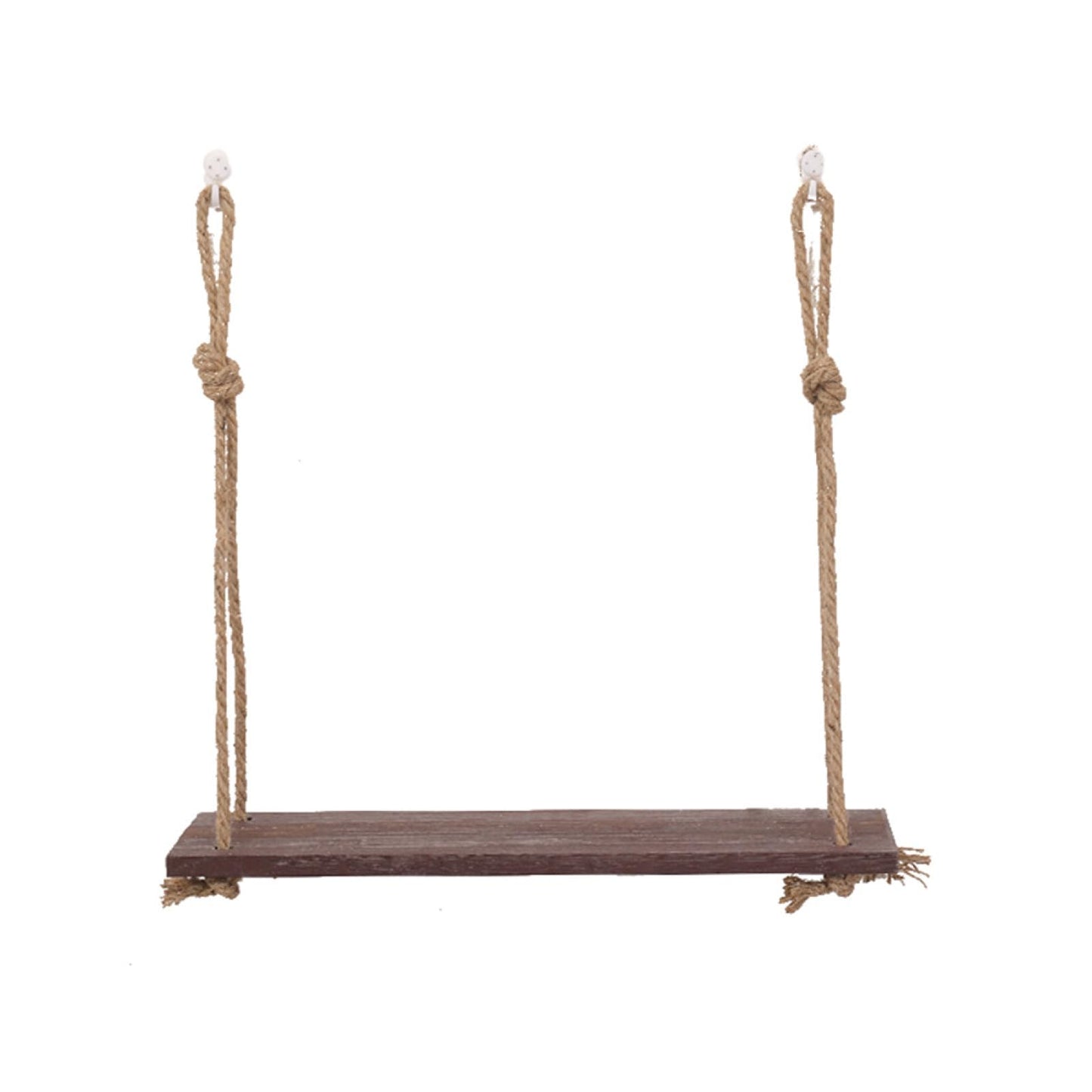 PRETYZOOM 1tier Hanging Shelf Hemp Rope Storage Rack Floating Wall Shelf Jute Rope Organizer