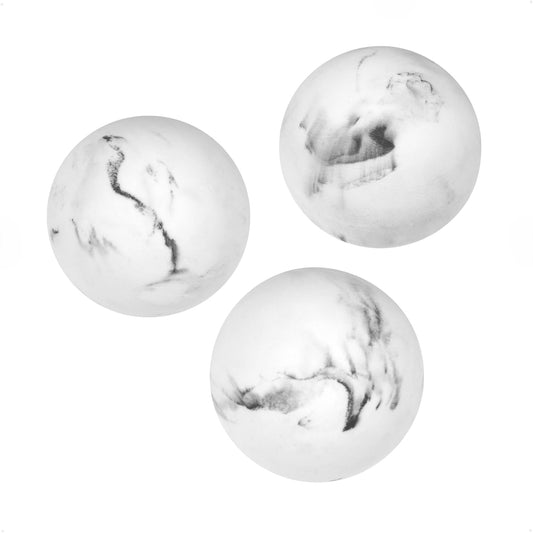 Creative Scents White Marble Look SMALL 2.75” Decorative Balls for Bowls – Set of 3 Decorative Orbs Spheres for Coffee Table Centerpiece, Dining Table, Living Room - Modern Bowl Fillers for Home Décor