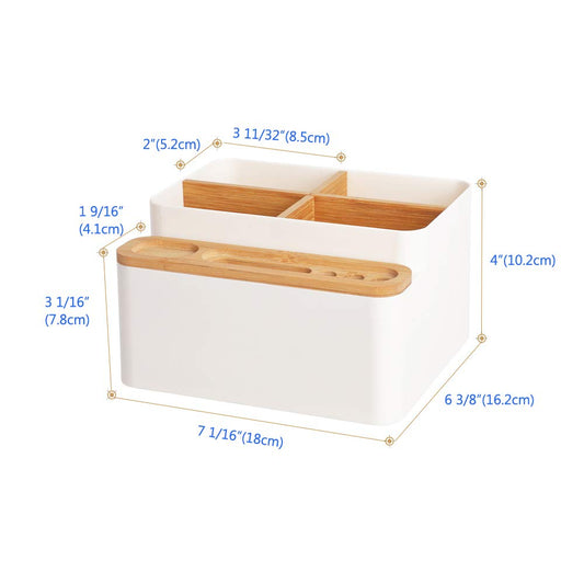 Poeland Desktop Storage Box Pencil Pen Holder Makeup Brushes Organizer for Office Supplies, Vanity Table, Home