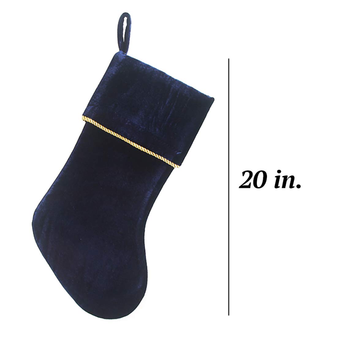 Etistta Classic 20 inch Velvet Christmas Stockings, Christmas Decor Soft Velvet Stockings for Christmas Fireplace Decorations (Navy)