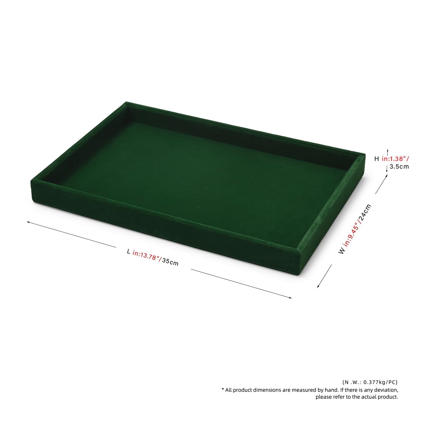 Papten Green Velvet Jewelry Trays Stackable Jewelry Drawer Organizer Tray for Necklace Bracelets Rings Storage Display