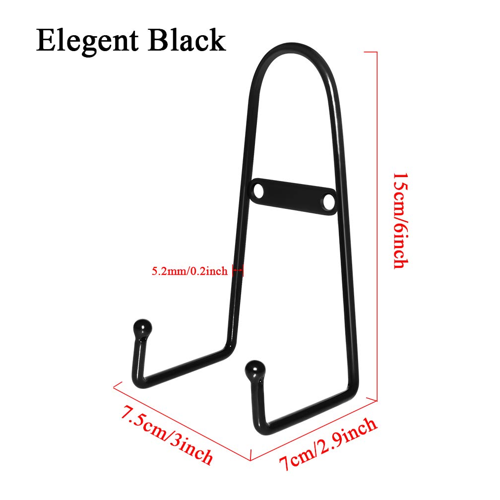 MOCOUM 4 Pack Wall Mount Plate Display Stands, Medium Wall Easel Holder Plate Hanger Vertical Plate Stand Holders, Wall Display Picture Frame Stand for Decorative Plates, Arts (Straight, 6 inch)