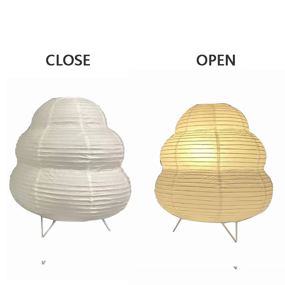 Fosinz Cute Paper Lamp, Ambient Lighting Lamp, Cozy Accent Side Table Lamp, Small Warm Glow Light for Bedroom Living Room Desk (White, 10inch)