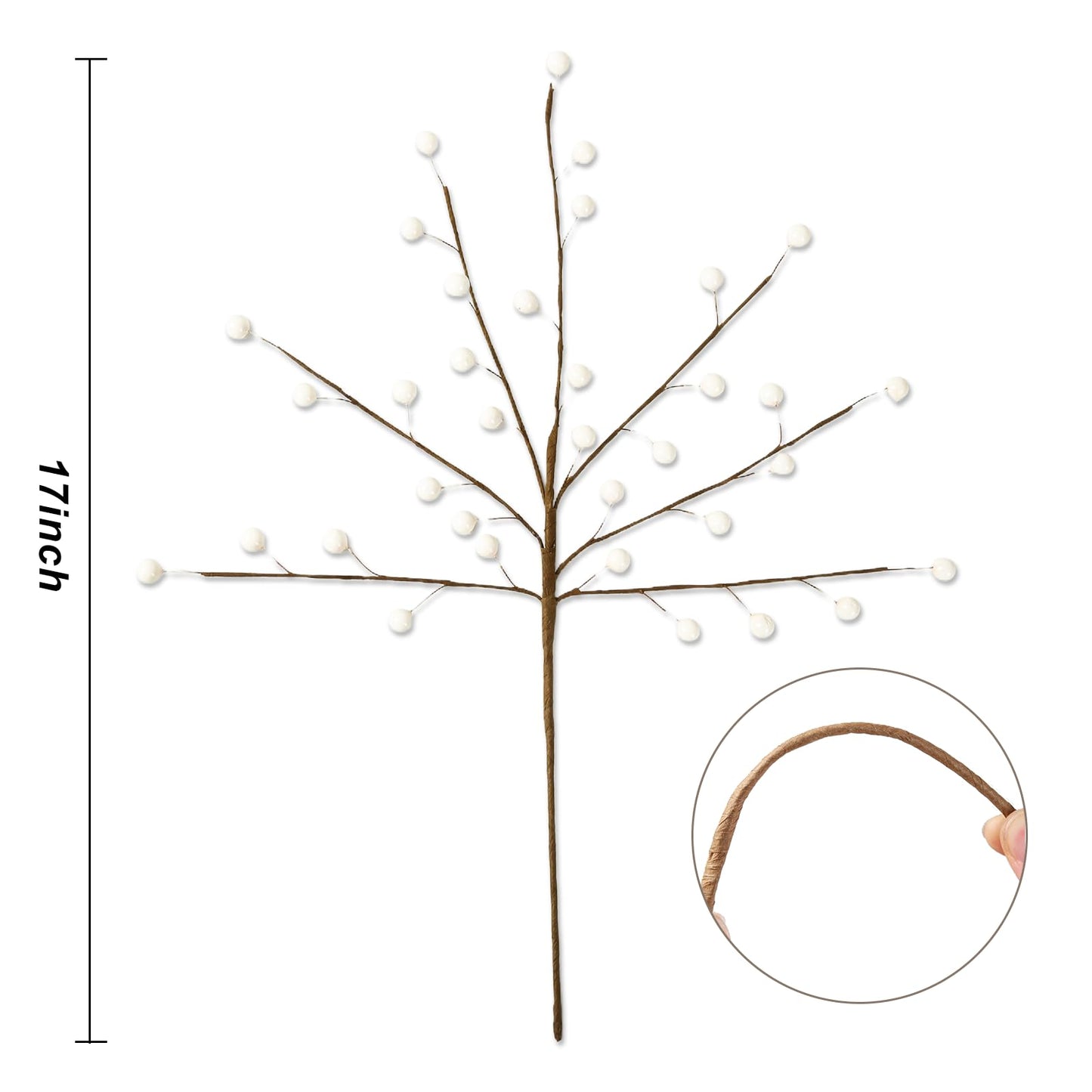 Kanxinr Winter Decorations 12Pcs Artificial Berry Stems White Berry Picks for Christmas Holiday Home Centerpieces Decor (Cream)