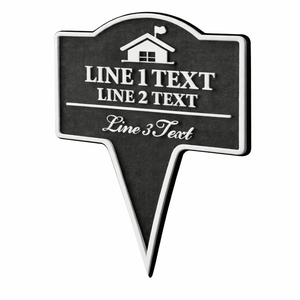 Custom Yard Stake Sign for HOA, Personalized Inground Sign For Outdoor Use, 8x10 Inches, 10x12 Inches, 11x13 Inches, 3D PETG, All-Weather, Non-Rusting, Made in USA