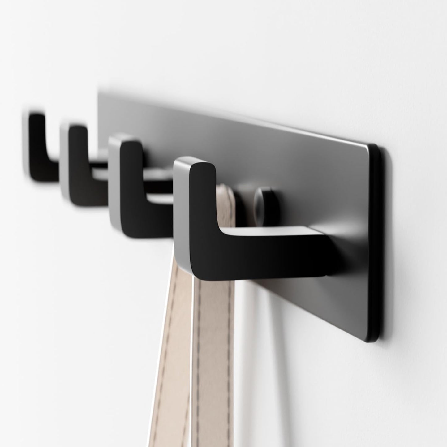 GWAAZXGZ Black Coat Rack Wall Mount - 12.5 inch Modern Metal Hook Rail with 4 Right-Angle Hooks, Drill-Mounted Organizer for Coats, Hats, Bags in Entryway, Bathroom, Bedroom (1 Pack)