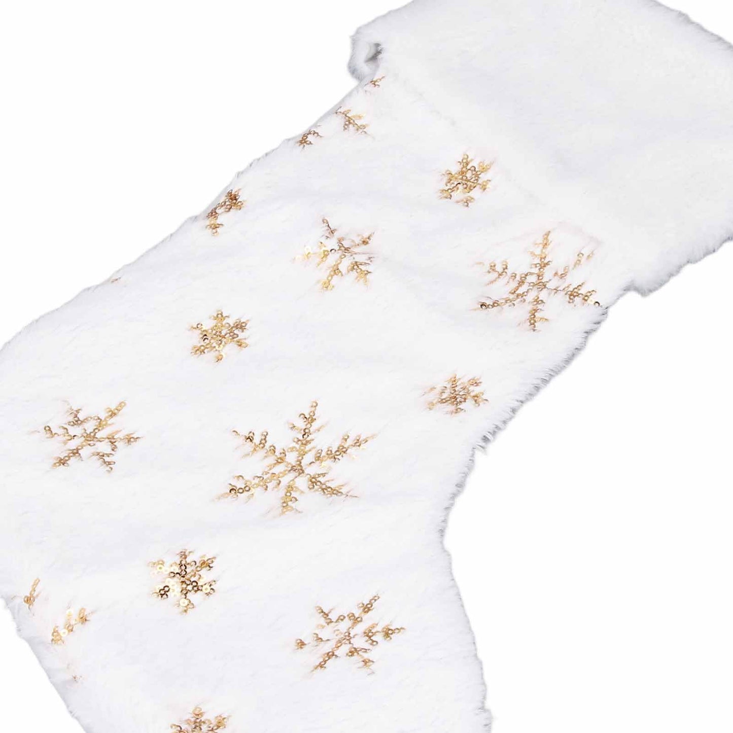 Pongnas Christmas Stocking with Gold Sequins & Snowflake Embroidery Oversized Holiday Ornament for Fireplace,Family Xmas Decor