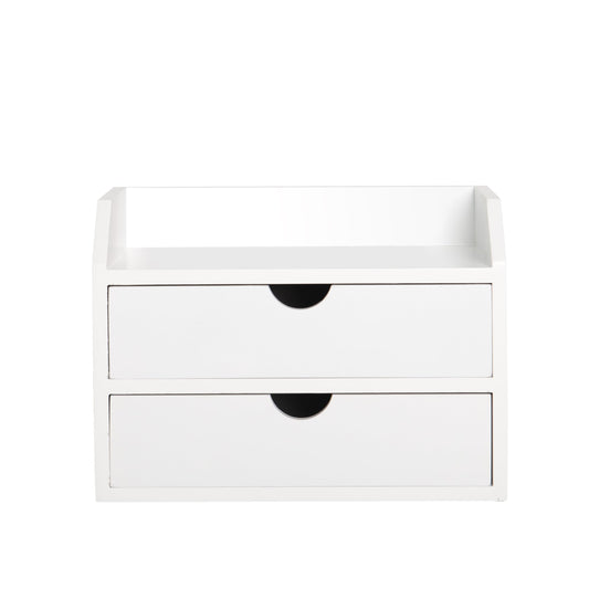 ZGZD Wooden Organizer Mini Desk Drawer Tabletop Office Supplies Desk Accessories for Office or Home (2 Drawers)