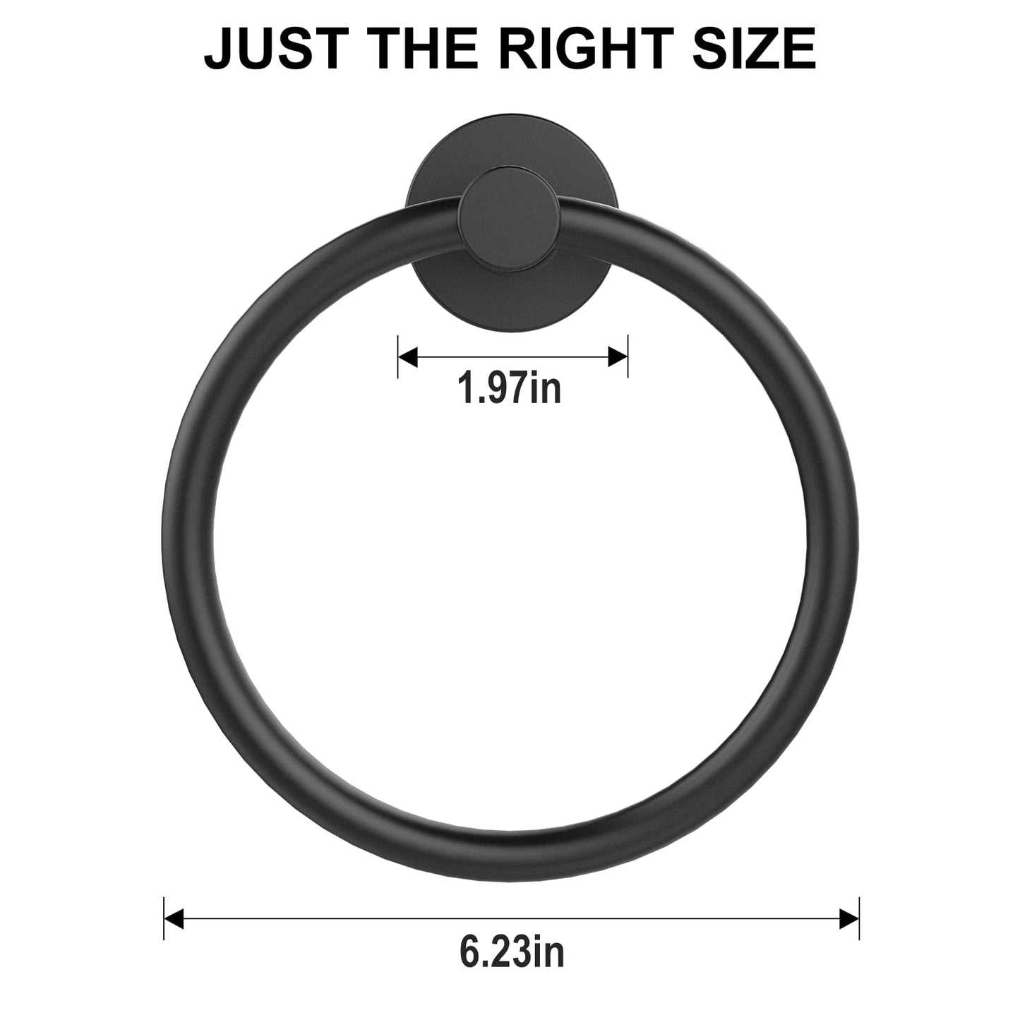 SetSail Towel Holder for Bathroom Wall Matte Black Towel Ring Stainless Steel Hand Towel Holder Heavy Duty Towel Hanger for Bath, Kitchen