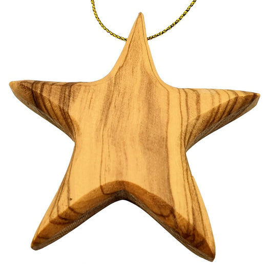 Handcrafted Olive Wood Star Ornament - Unique 2.56”x2.76” Eco-Friendly Christmas Tree Decor, Authentic Mediterranean Craft, Sustainable Holiday Decoration, Perfect Eco Gift for Christmas
