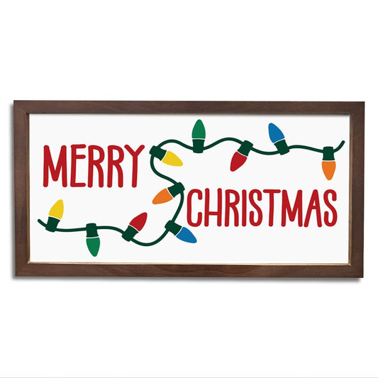 Merry Christmas Sign, Decorative Wooden Wall Plaque, Christmas Holiday Decor for Home Office Cafe Shop, Xmas Party Decor Supplies Favor, Rustic Framed Wooden Sign 15×7.5×0.3 inches