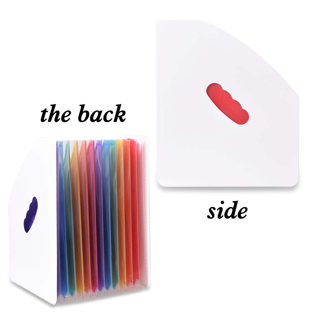 SAYEEC Rainbow Expanding File Holder Standing A4 Vertical Mini Book Organizer Magazine Basket Desktop 13 Pockets Files Folder with Handle for Students Examination Paper Bills Office Study