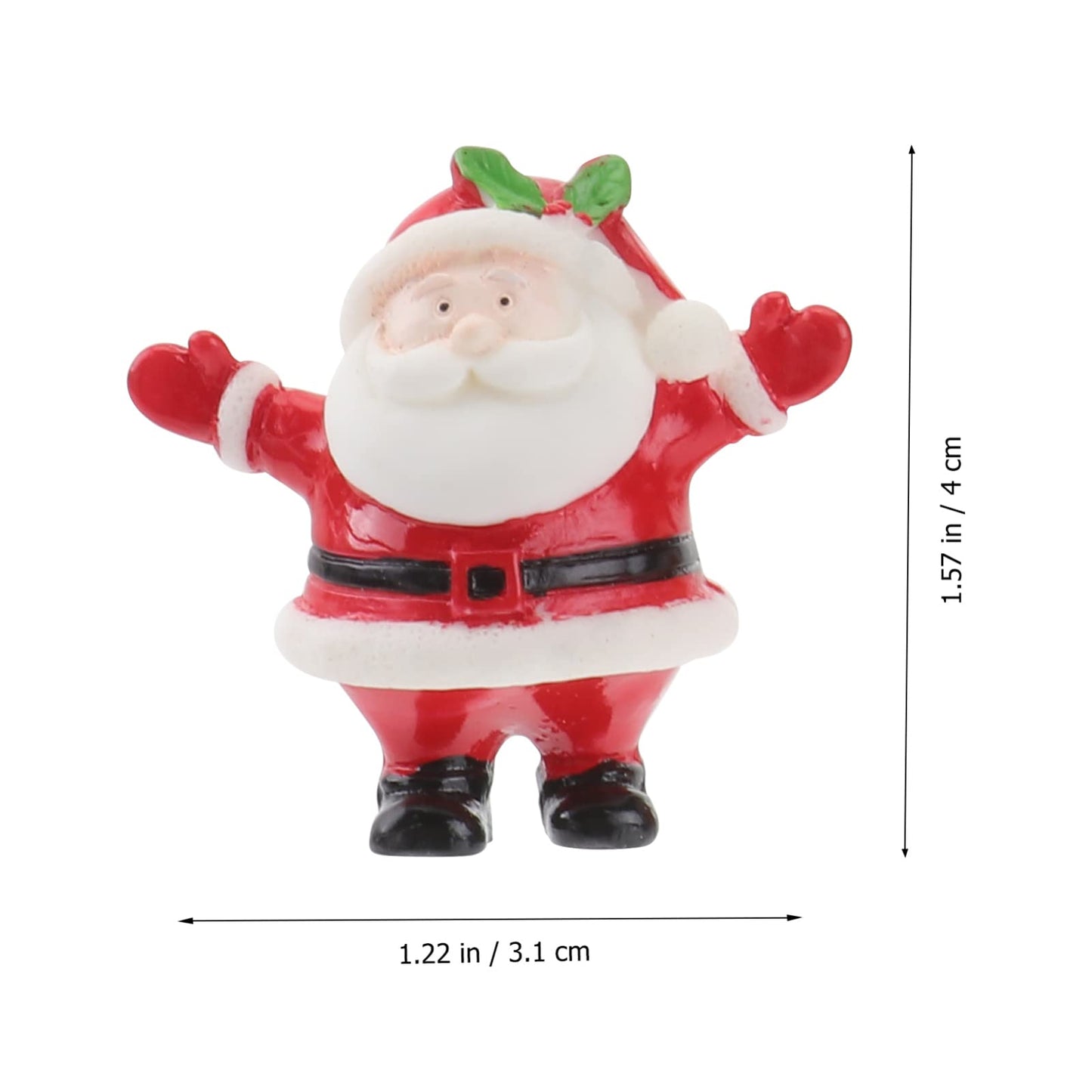 Happyyami 10 Pcs Santa Claus Resin Miniature Ornaments, Christmas Desktop Decorations for Home Office, for Holiday Decor and Children