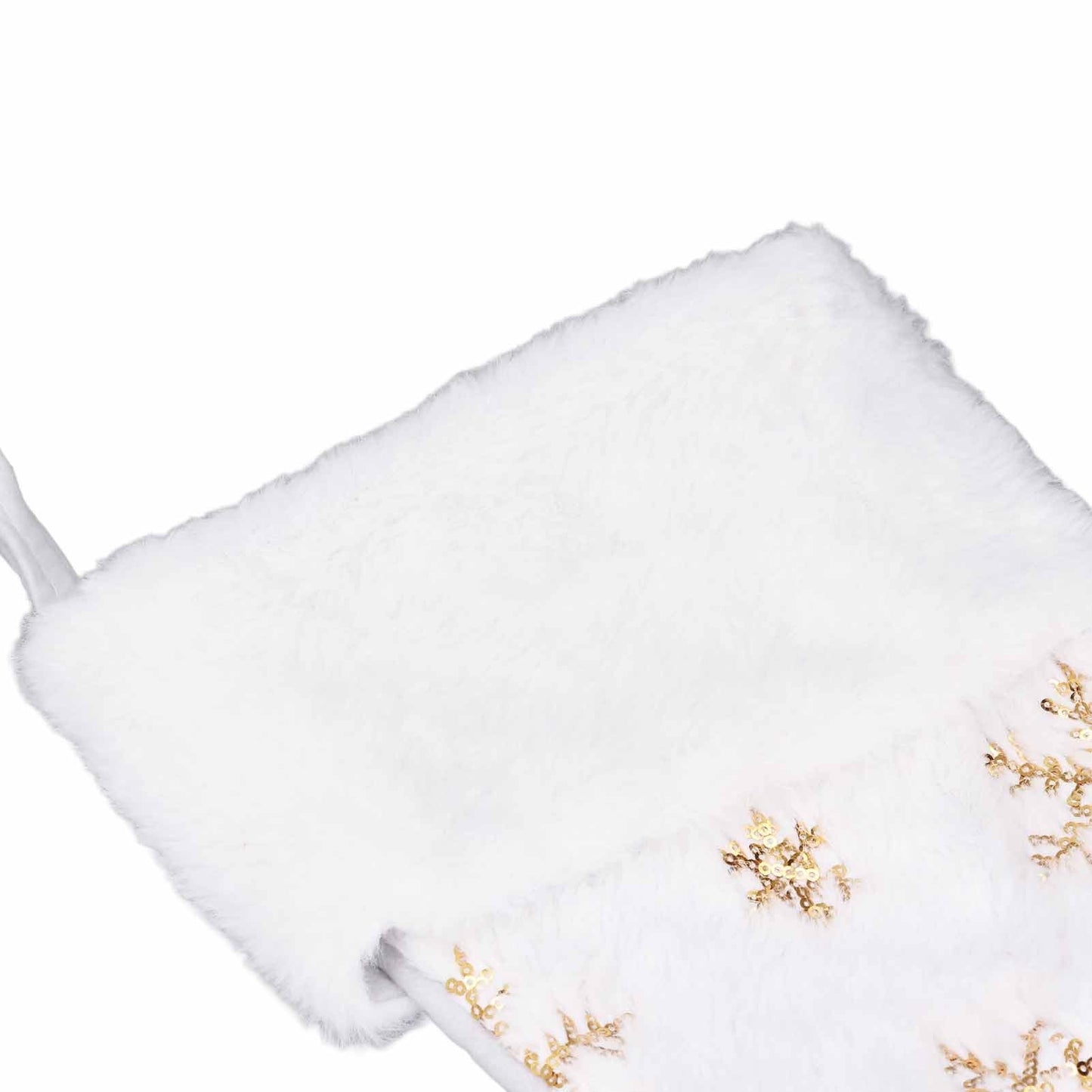 Pongnas Christmas Stocking with Gold Sequins & Snowflake Embroidery Oversized Holiday Ornament for Fireplace,Family Xmas Decor