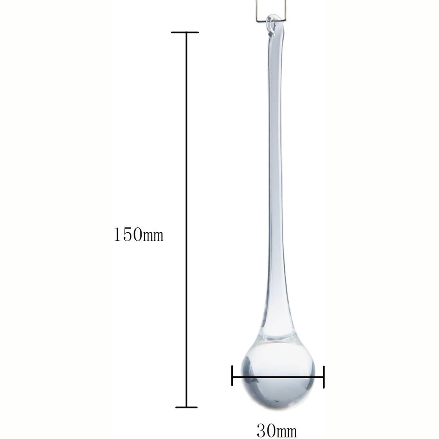 kanpura 6 Inch Teardrop Ornaments Glass Drop Ornaments Clear Crystal Chandelier Pendant Hanging for Centerpieces Christmas Tree Winter Party Decor(10 Pcs)