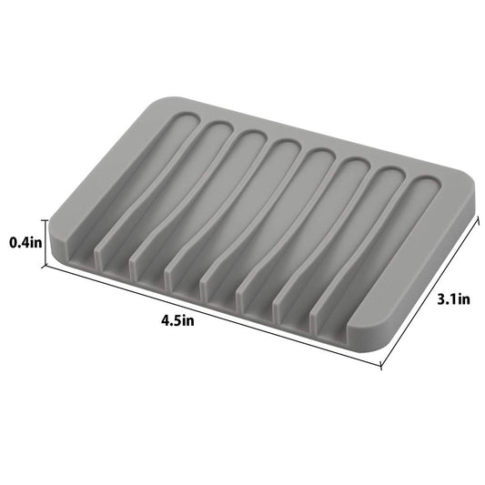 3PCS Self Draining Soap Holder, Premium Silicone Soap Dish, Soap Saver for Shower, Bathroom, Kitchen, Bath Tub, Sponges, Keep Soaps Bars Dry Clean, Easy Clean, Extend Soaps Life