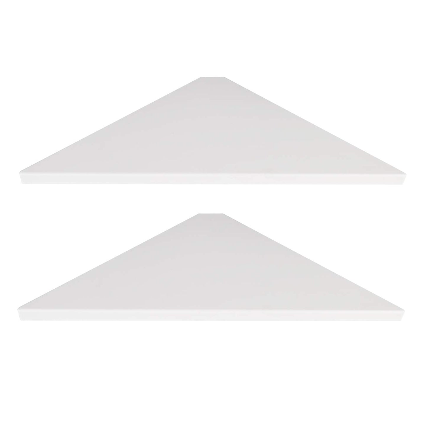 evron Corner Mounting Shelf Set of 2 – Easy to Install Floating Wall Shelves with Wood Grain Finish, Durable and Waterproof ABS Plastic for Kitchen, Bathroom, Living Room Home Décor
