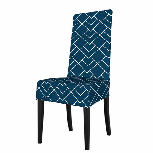 Numland 1 Pack Vertical Geometric Mosaic Dining Room Chair Covers Luxurious Classic Ornament Style Short Stretchable Polyester Removable Washable for home Restaurant Banquet