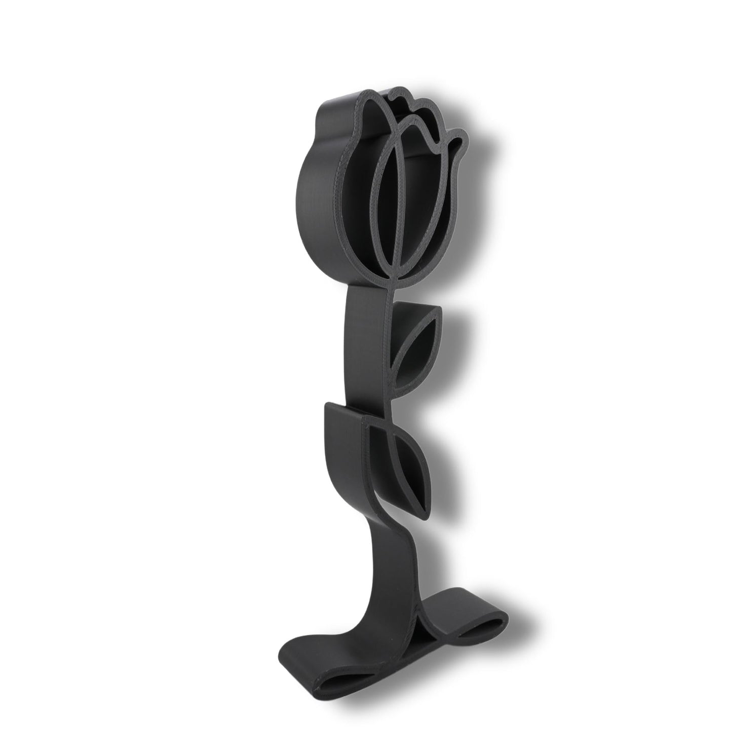 Nexus Box Rose Sculpture â€“ Minimalist Decorative Figurine for Home, Shelf, and Gift Use | Freestanding Collectible Accent for All Occasions (Rose Bud Matte Black)