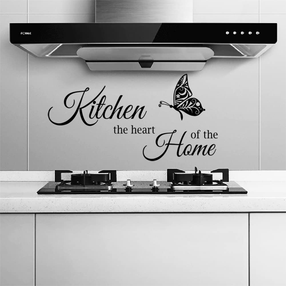 Kitchen Wall Stickers - The Heart of The Home Quotes Decals, Vinyl Wall Sign Art Decor for Dining Room and Living Room