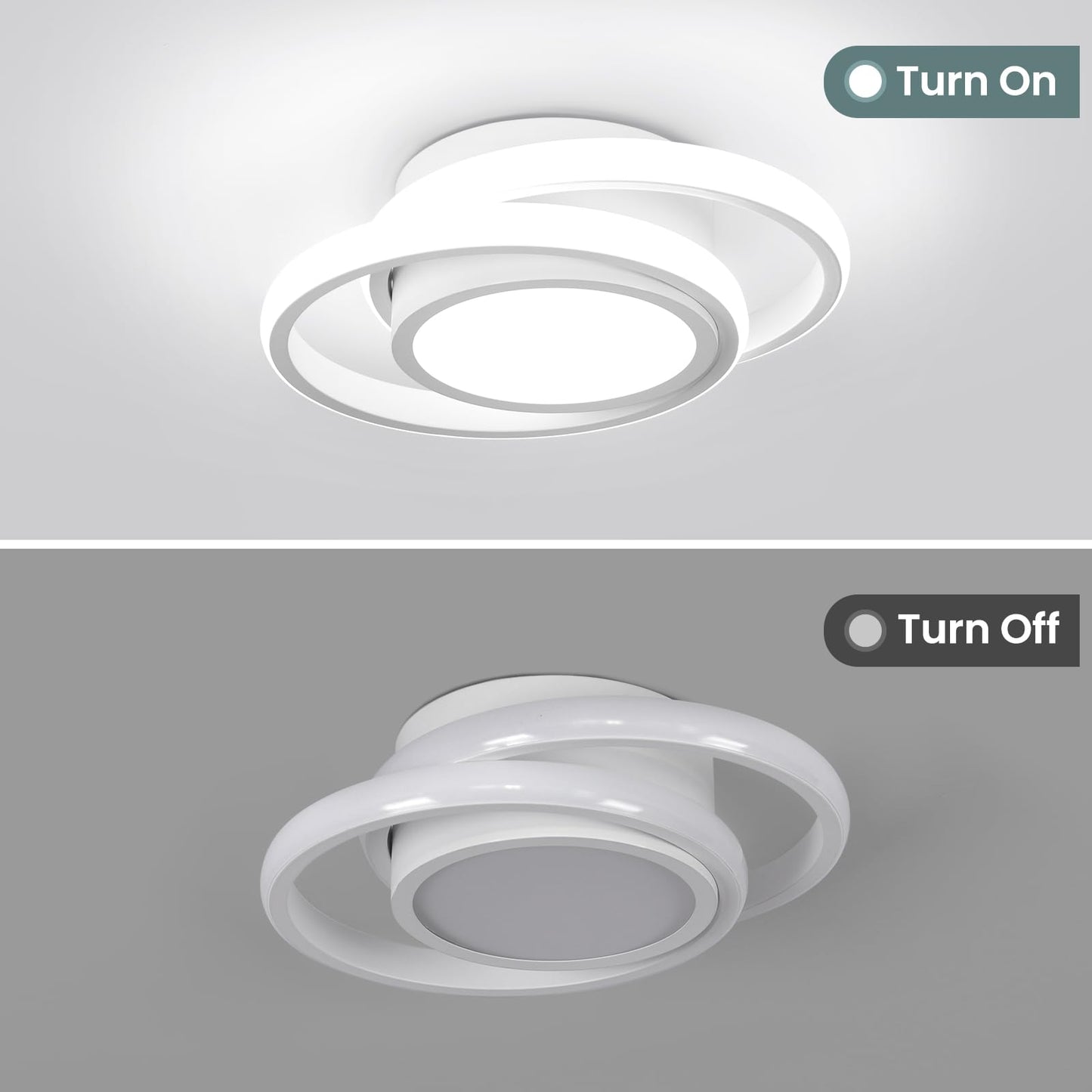CANEOE Modern Led Ceiling Lights, Small Led Close to Ceiling Light Fixture,32W Round LED Ceiling Lamp for Bedroom Hallway Aisle Corridor Light Lighting (Cool White,6000K)