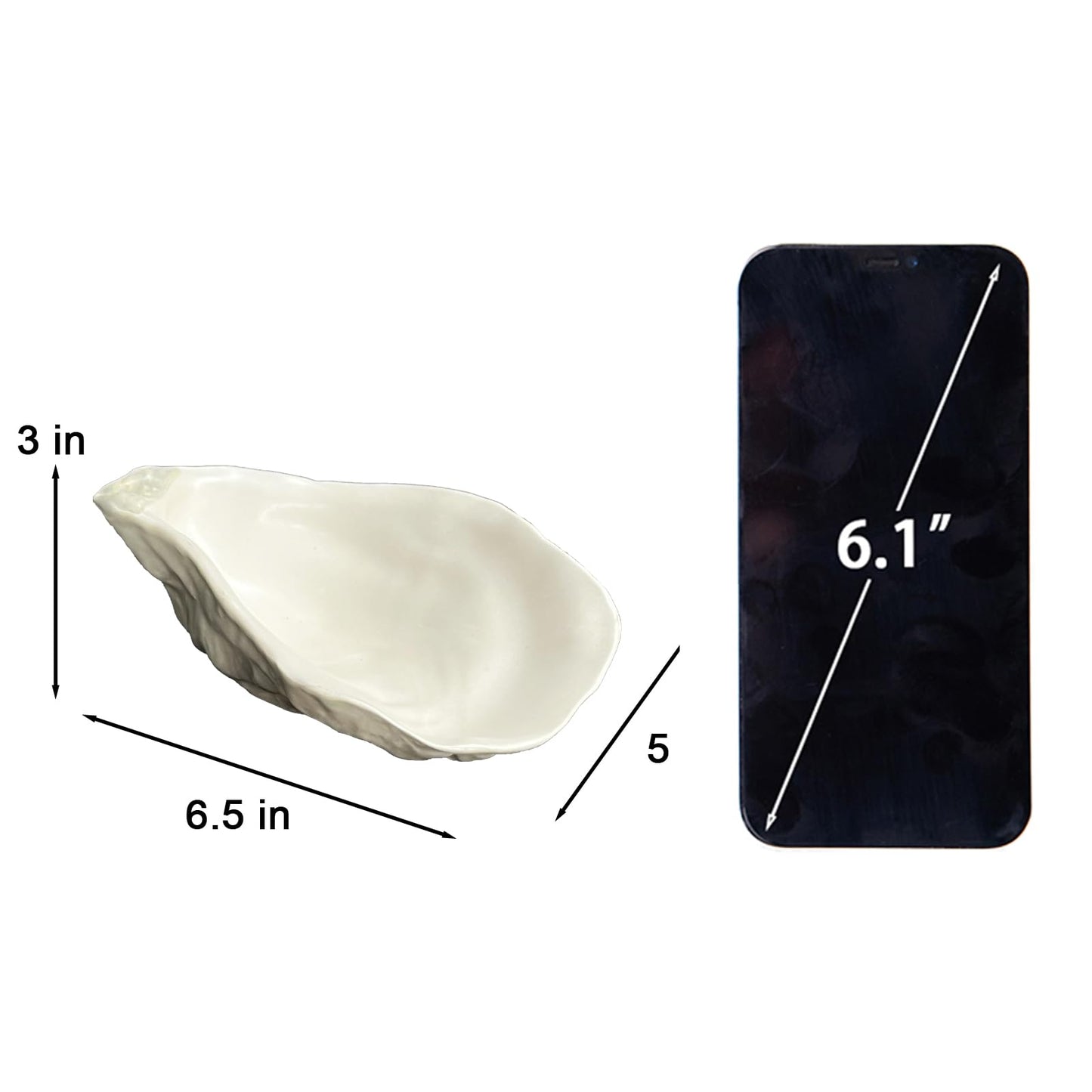 Cynkeyee Decorative Bowl Coastal Decor - Set of 2 Ceramic Ceramic Shell Small Key Bowl Candy Bowls for Entryway Table, Kitchen Counter Bookshelf Coffee Table Decor 6.5x5x3 Inch