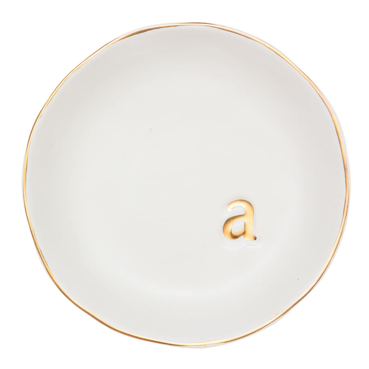COLLECTIVE HOME - Ceramic Jewelry Tray, Decorative Trinket Dish for Rings Earrings Necklaces Bracelet Watch Keys, Birthday Mother's Day Christmas Gift for Women, 4.75", White Surface (A)