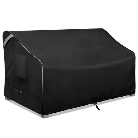 COSFLY Outdoor Patio Sofa Covers Waterproof, Heavy-Duty UV-Resistant Furniture Covers, Adjustable Fit with Buckle Straps, Fits 3-Seater Sofa up to 79"W x 38"D x 35"H ( Black)