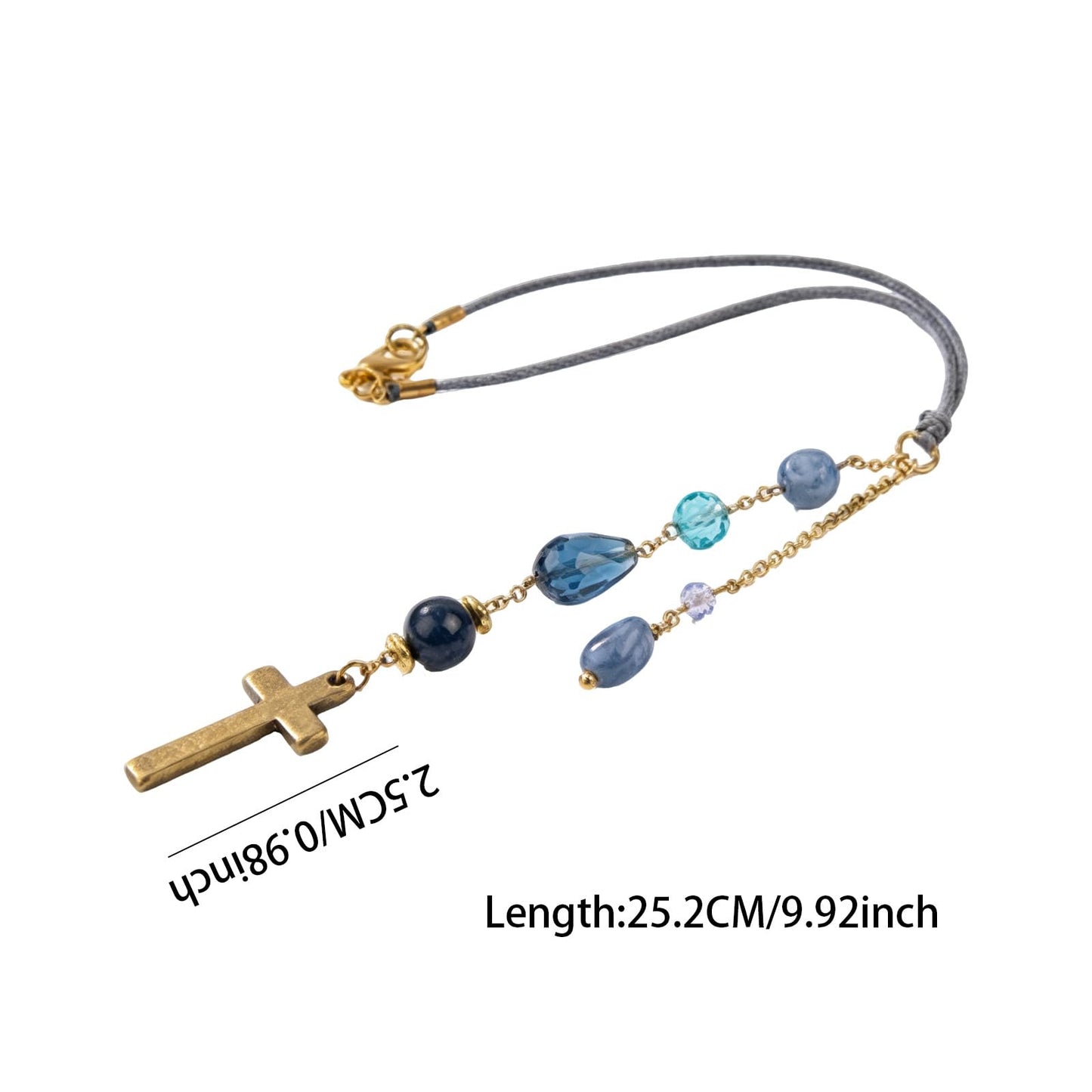 Blue Crystal Symbolic Pendant, Single Piece Ornament, Decorative Jewelry Accessory, Meaningful Symbol Gifts, Fashion Charm, Elegant Necklace Charm