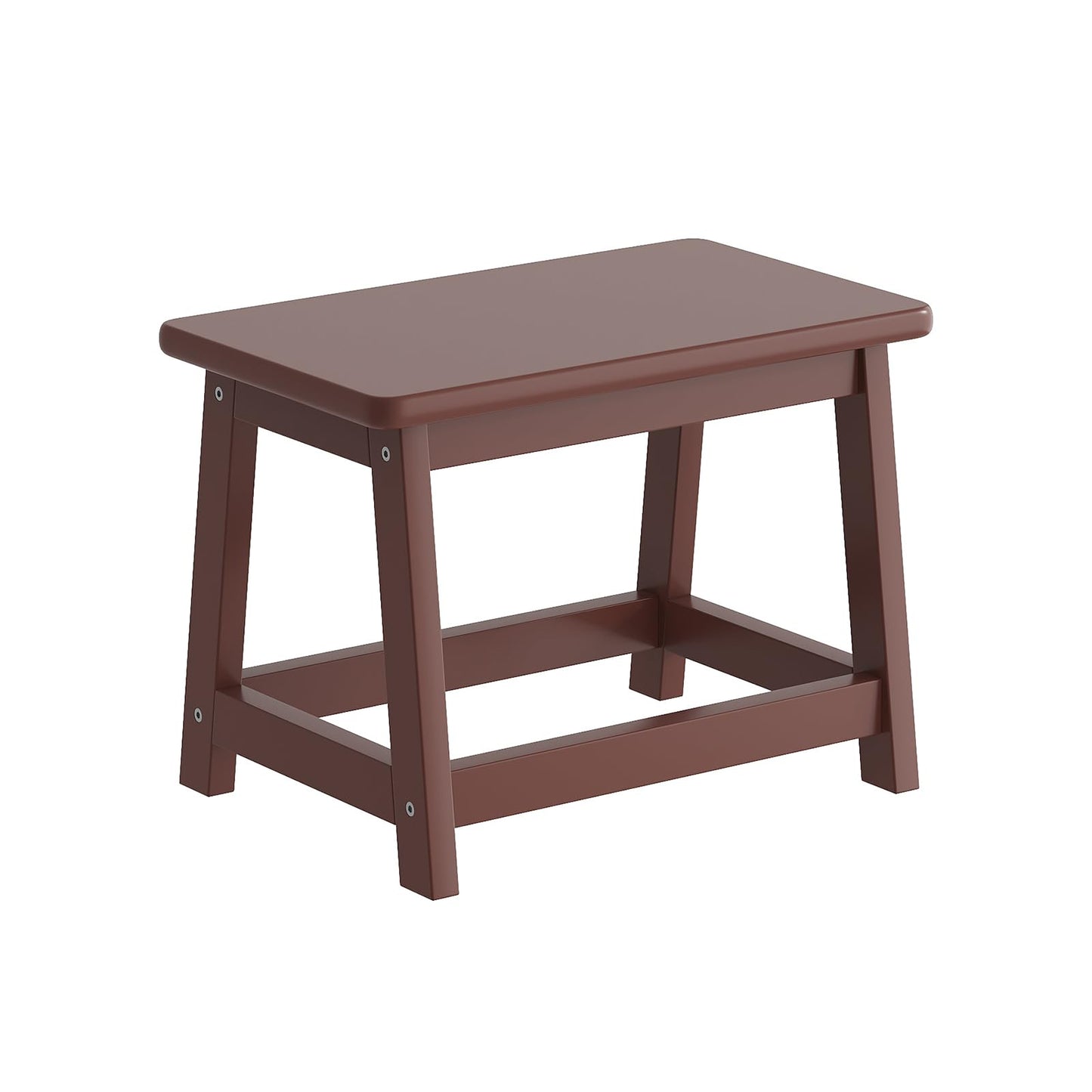 PULIJIAJU Wooden Step Stool for Adults and Kids, Step Stool for High Bed with Non-Slip Feet, Vanity Bench for Bedroom, Living Room and Kitchen (Coffee-Small)