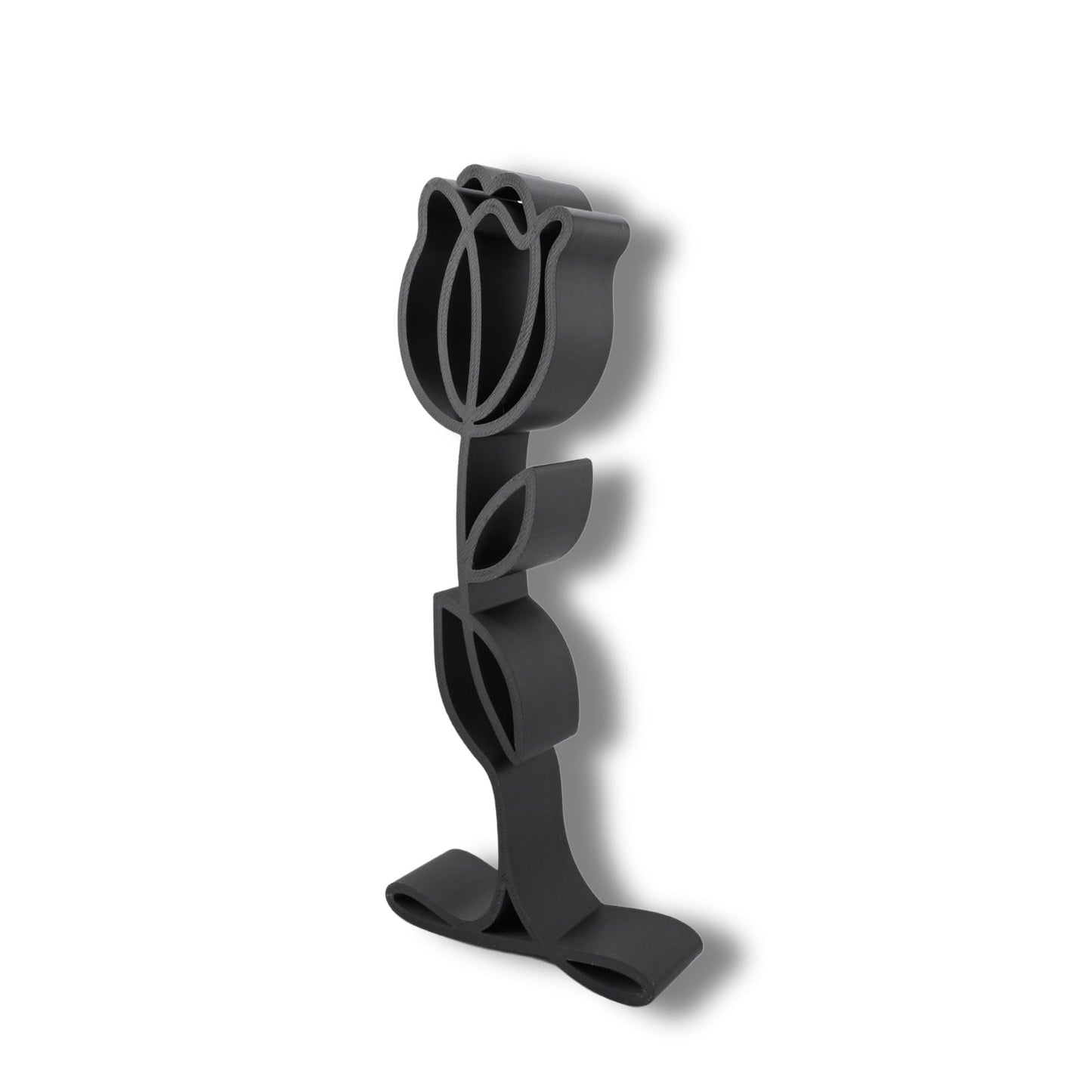 Nexus Box Rose Sculpture â€“ Minimalist Decorative Figurine for Home, Shelf, and Gift Use | Freestanding Collectible Accent for All Occasions (Rose Bud Matte Black)