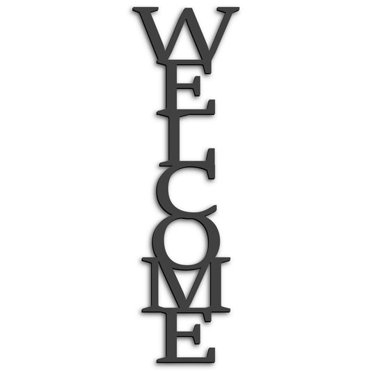 Kas Home Christmas Sign Iron Metal Welcome Wall Decor - Cutout Letters Vertical Welcome Wall Arts Signs Vintage Room Decor for Halloween Home Porch Office Bedroom Garden