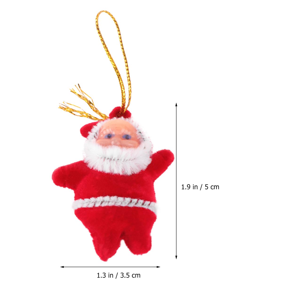 Garneck 20pcs Mini Santa Claus Ornaments Miniature Plush Christmas Tree Hanging Decorations Xmas Tree Pendants for Holiday Party Home Decor