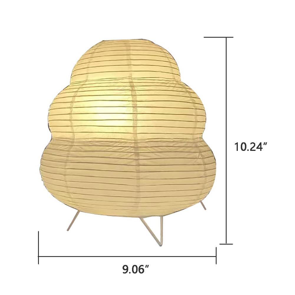 Fosinz Cute Paper Lamp, Ambient Lighting Lamp, Cozy Accent Side Table Lamp, Small Warm Glow Light for Bedroom Living Room Desk (White, 10inch)