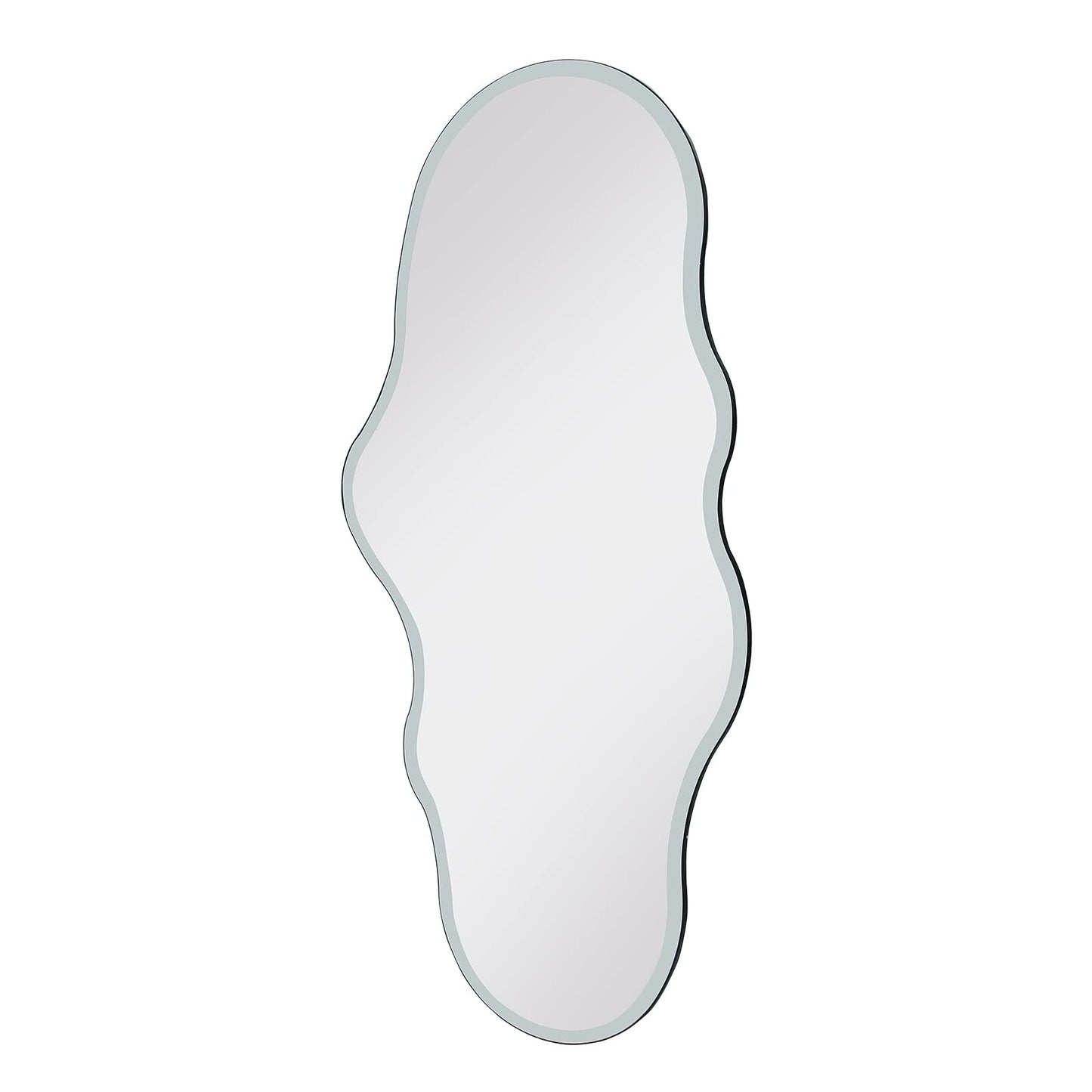 BST FURNH Unique Full Length Wall Mounted Mirror Tall Mirror Full Body Floor Length Mirror Dressing Body Frameless Mirror for Bedroom Bathroom Living Room,Irregular Shape Mirror,White Cloud 47x23''